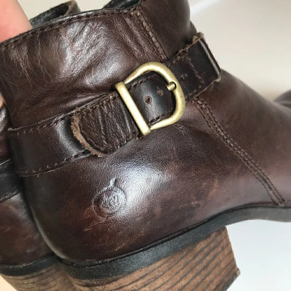 Born Aida Leather Ankle Boot Size 7